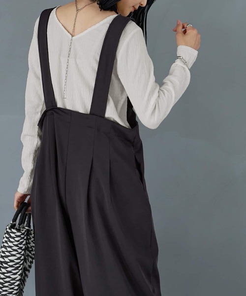 STYLE DELI(スタイルデリ)の「カーヴィータックサロペット(サロペット/オーバーオール・レディース・チャコールグレー/ブラウン系その他・MEDIUM/SMALL)」の19枚目の写真