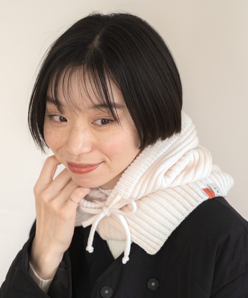 Wpc.（ダブリュピーシー）の「ONDOO バラクラバ ネックウォーマー ニット帽 Wpc.（ネックウォーマー/スヌード・レディース・ブラック/アイボリー/モカ・FREE）」の22枚目の写真