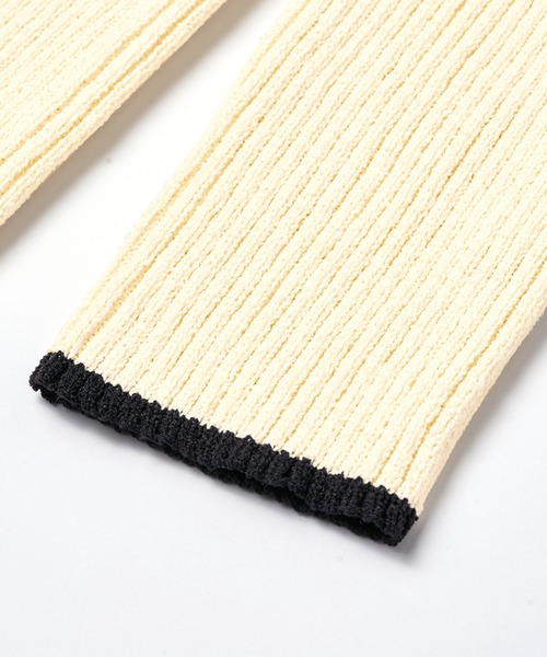 RANAN（ラナン）の「前後2WAYもちもちハイネック配色リブニット（ニット/セーター・レディース・ブラック/ホワイト/モカ/ブルー/オフホワイト/グレー・LL/M/L）」の7枚目の写真