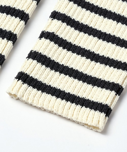 RANAN（ラナン）の「前後2WAYもちもちハイネック配色リブニット（ニット/セーター・レディース・ブラック/ホワイト/モカ/ブルー/オフホワイト/グレー・LL/M/L）」の8枚目の写真