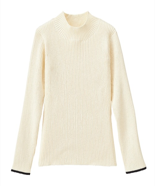 RANAN（ラナン）の「前後2WAYもちもちハイネック配色リブニット（ニット/セーター・レディース・ブラック/ホワイト/モカ/ブルー/オフホワイト/グレー・LL/M/L）」の13枚目の写真