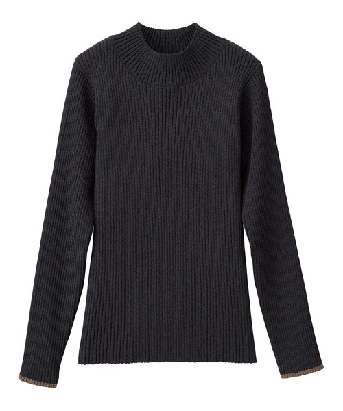 RANAN（ラナン）の「前後2WAYもちもちハイネック配色リブニット（ニット/セーター・レディース・ブラック/ホワイト/モカ/ブルー/オフホワイト/グレー・LL/M/L）」の15枚目の写真