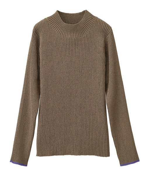 RANAN（ラナン）の「前後2WAYもちもちハイネック配色リブニット（ニット/セーター・レディース・ブラック/ホワイト/モカ/ブルー/オフホワイト/グレー・LL/M/L）」の17枚目の写真