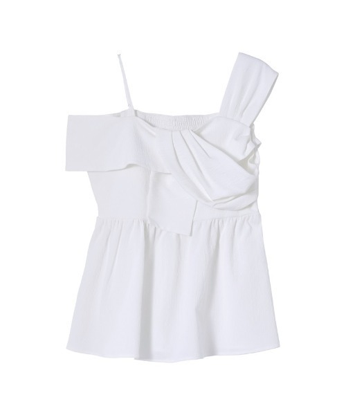 Re:EDIT（リエディ）の「マルチウェイリボンデザインオフショルフレアトップス（シャツ/ブラウス・レディース・ホワイト/ブラック・MEDIUM/LARGE）」の7枚目の写真