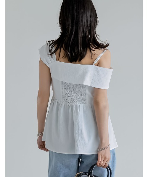 Re:EDIT（リエディ）の「マルチウェイリボンデザインオフショルフレアトップス（シャツ/ブラウス・レディース・ホワイト/ブラック・MEDIUM/LARGE）」の14枚目の写真