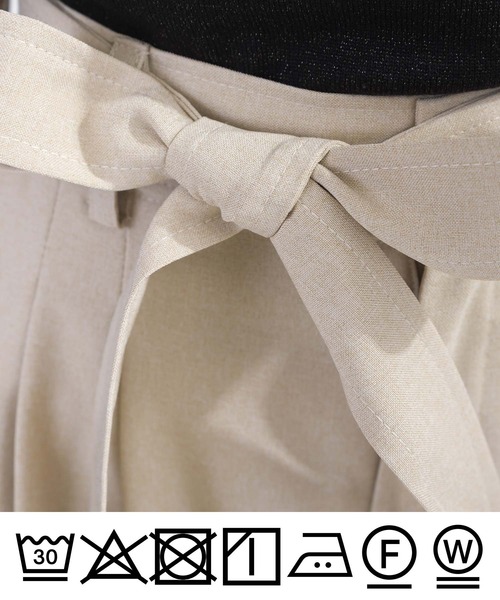 PICCIN（ピッチン）の「【セットアップ可能】ウエストリボンワイドカーゴパンツ（カーゴパンツ・レディース・ブラック/ベージュ・M/S）」の16枚目の写真