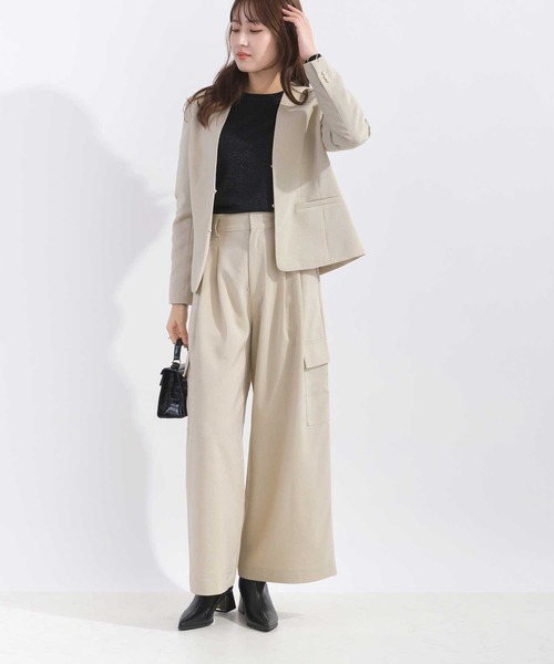 PICCIN（ピッチン）の「【セットアップ可能】ウエストリボンワイドカーゴパンツ（カーゴパンツ・レディース・ブラック/ベージュ・M/S）」の20枚目の写真