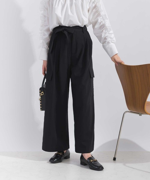 PICCIN（ピッチン）の「【セットアップ可能】ウエストリボンワイドカーゴパンツ（カーゴパンツ・レディース・ブラック/ベージュ・M/S）」の22枚目の写真