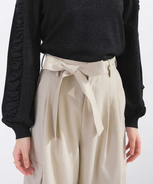 PICCIN（ピッチン）の「【セットアップ可能】ウエストリボンワイドカーゴパンツ（カーゴパンツ・レディース・ブラック/ベージュ・M/S）」の11枚目の写真