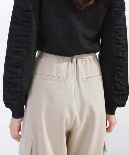 PICCIN（ピッチン）の「【セットアップ可能】ウエストリボンワイドカーゴパンツ（カーゴパンツ・レディース・ブラック/ベージュ・M/S）」の13枚目の写真