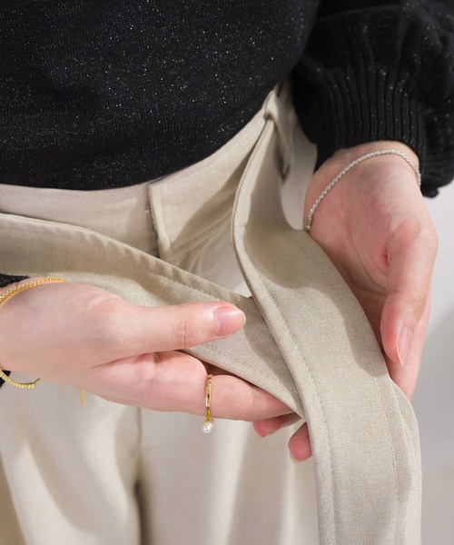 PICCIN（ピッチン）の「【セットアップ可能】ウエストリボンワイドカーゴパンツ（カーゴパンツ・レディース・ブラック/ベージュ・M/S）」の15枚目の写真