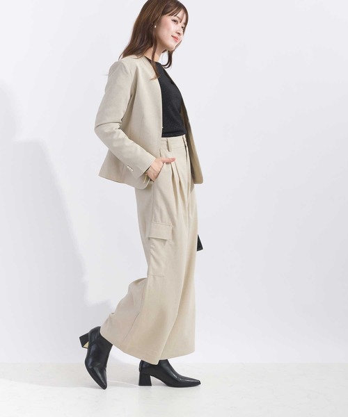 PICCIN（ピッチン）の「【セットアップ可能】ウエストリボンワイドカーゴパンツ（カーゴパンツ・レディース・ブラック/ベージュ・M/S）」の21枚目の写真