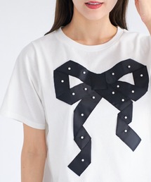 【ZOZO限定】プチパールグログランリボンTシャツ