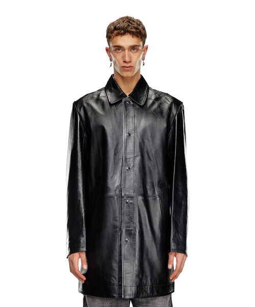 DIESEL（ディーゼル）の「メンズ レザージャケット ステンカラーコート（ステンカラーコート・メンズ・ブラック・44/46/48/50）」の3枚目の写真