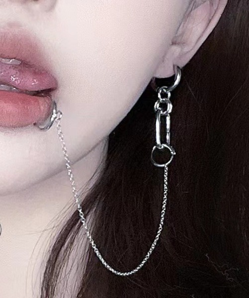 フェイクリップチェーンピアス イヤーカフ/ユニセックス（MA