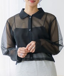 RETRO GIRL | 襟付シアーカーデ(ニット/セーター)