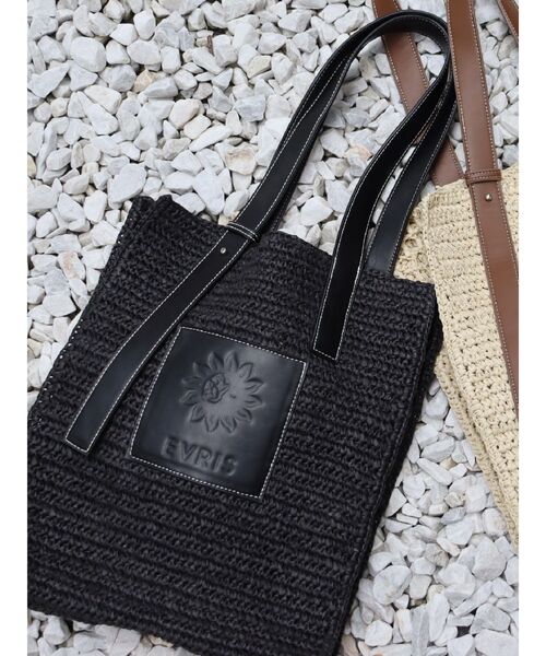 EVRIS（エヴリス）の「ワンポイントペーパーBAG（トートバッグ・レディース・ブラック/ベージュ・FREE）」の6枚目の写真