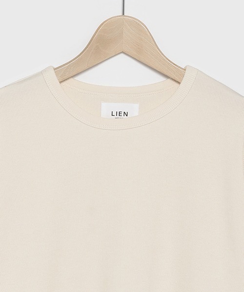 petit main LIEN(プティマインリアン)の「【リンク】リボンペプラム長T(Tシャツ/カットソー・レディース・ネイビー/ラベンダー/アイボリー・FREE)」の14枚目の写真