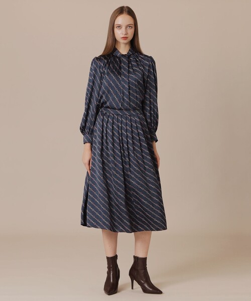 MACKINTOSH LONDON（マッキントッシュ ロンドン）の「【エクラ掲載】ビットプリントスカート（スカート・レディース・ベージュ系その他5/ネイビー・38/36）」の11枚目の写真