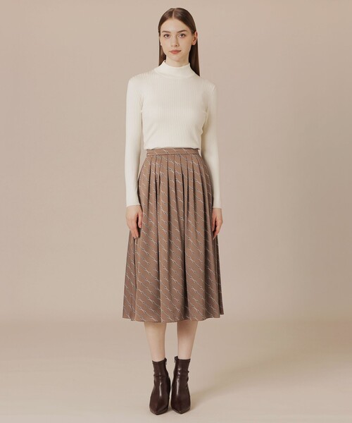 MACKINTOSH LONDON（マッキントッシュ ロンドン）の「【エクラ掲載】ビットプリントスカート（スカート・レディース・ベージュ系その他5/ネイビー・38/36）」の10枚目の写真