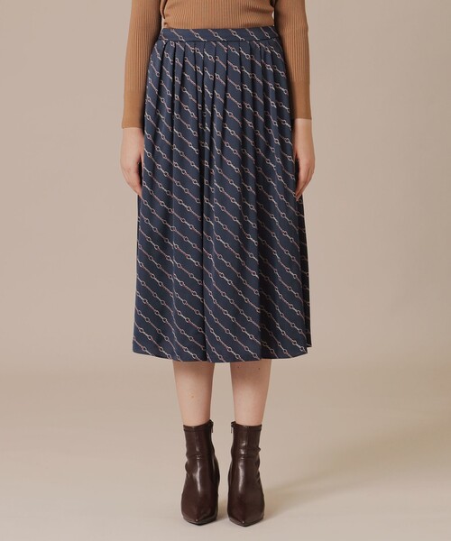 MACKINTOSH LONDON（マッキントッシュ ロンドン）の「【エクラ掲載】ビットプリントスカート（スカート・レディース・ベージュ系その他5/ネイビー・38/36）」の9枚目の写真