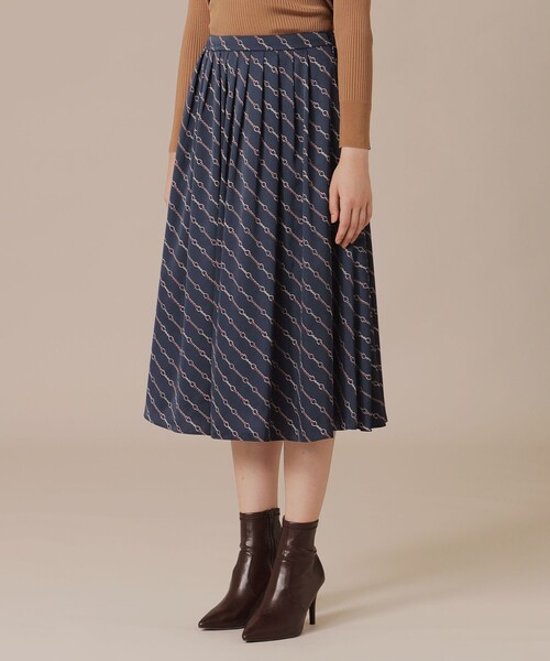 MACKINTOSH LONDON（マッキントッシュ ロンドン）の「【エクラ掲載】ビットプリントスカート（スカート・レディース・ベージュ系その他5/ネイビー・38/36）」の8枚目の写真