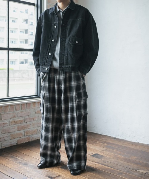 SENSE OF PLACE by URBAN RESEARCH（センスオブプレイスバイアーバンリサーチ）の「オンブレーチェックカーゴパンツ（その他パンツ・メンズ・ブラック/ブルー・MEDIUM/LARGE）」の18枚目の写真