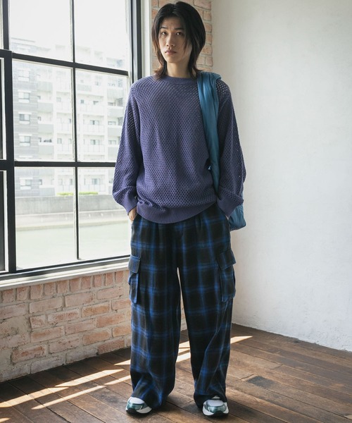 SENSE OF PLACE by URBAN RESEARCH（センスオブプレイスバイアーバンリサーチ）の「オンブレーチェックカーゴパンツ（その他パンツ・メンズ・ブラック/ブルー・MEDIUM/LARGE）」の12枚目の写真