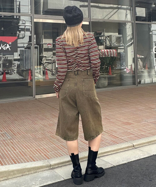 CIAOPANIC(チャオパニック)の「ペイントボーダー2WAYカットソー(Tシャツ/カットソー・レディース・オフホワイト/ブラック/ピンク/グリーン・ONE SIZE)」の20枚目の写真