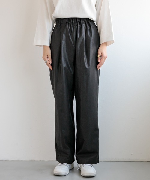 FORK&SPOON（フォークアンドスプーン）の「FORK&SPOON　レザーライクパンツ（その他パンツ・レディース・ブラウン/ブラック・1/2）」の9枚目の写真