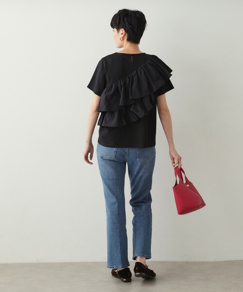 セール】2段フリルカットソー【洗濯機洗い可】（Tシャツ