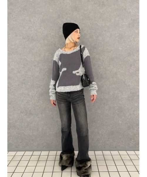 セール】FAUX FUR フレアデニム（デニムパンツ）｜LAGUA GEM