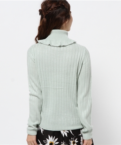 one after another NICE CLAUP（ワンアフターアナザーナイスクラップ）の「【mer1月号掲載 ナイスクラップ】フリルタートルネック（ニット/セーター・レディース・アイボリー/ラベンダー/ミント/ブラック・FREE）」の7枚目の写真