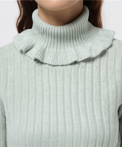 one after another NICE CLAUP（ワンアフターアナザーナイスクラップ）の「【mer1月号掲載 ナイスクラップ】フリルタートルネック（ニット/セーター・レディース・アイボリー/ラベンダー/ミント/ブラック・FREE）」の8枚目の写真