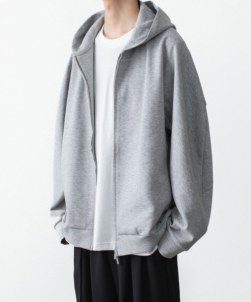 ATTACHMENT(アタッチメント)の「CO/PE ダブルニット ジップアップフーディー / CO/PE DOUBLE KNIT ZIP UP HOODIE(パーカー・メンズ・ブラック/ライトブラウン/グレー・3/2/1/4)」の5枚目の写真