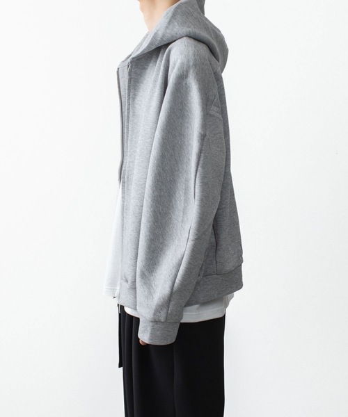 ATTACHMENT(アタッチメント)の「CO/PE ダブルニット ジップアップフーディー / CO/PE DOUBLE KNIT ZIP UP HOODIE(パーカー・メンズ・ブラック/ライトブラウン/グレー・3/2/1/4)」の6枚目の写真
