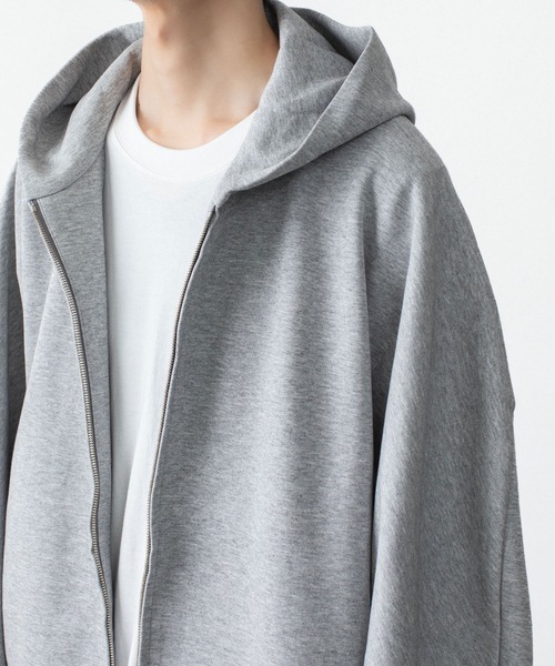 ATTACHMENT(アタッチメント)の「CO/PE ダブルニット ジップアップフーディー / CO/PE DOUBLE KNIT ZIP UP HOODIE(パーカー・メンズ・ブラック/ライトブラウン/グレー・3/2/1/4)」の8枚目の写真