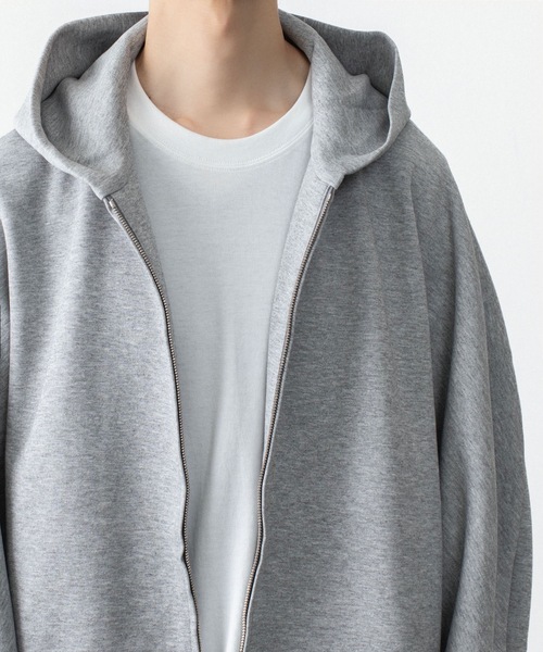 ATTACHMENT(アタッチメント)の「CO/PE ダブルニット ジップアップフーディー / CO/PE DOUBLE KNIT ZIP UP HOODIE(パーカー・メンズ・ブラック/ライトブラウン/グレー・3/2/1/4)」の9枚目の写真