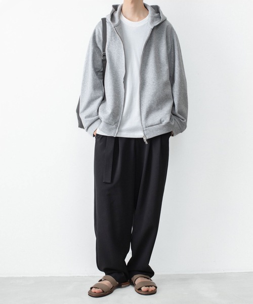 ATTACHMENT(アタッチメント)の「CO/PE ダブルニット ジップアップフーディー / CO/PE DOUBLE KNIT ZIP UP HOODIE(パーカー・メンズ・ブラック/ライトブラウン/グレー・3/2/1/4)」の13枚目の写真