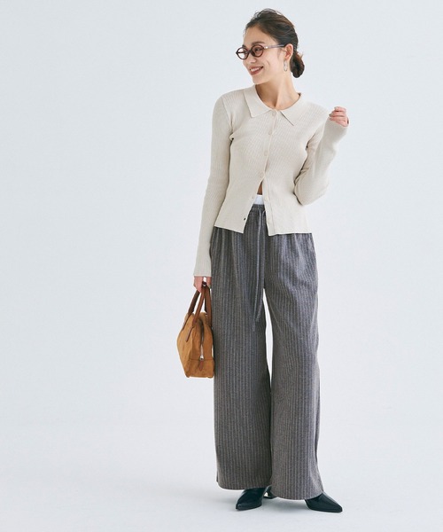 coca（coca）（コカ）の「ウエストレイヤード ストライプパンツ（その他パンツ・レディース・ネイビー/グレー・L/M/S）」の9枚目の写真