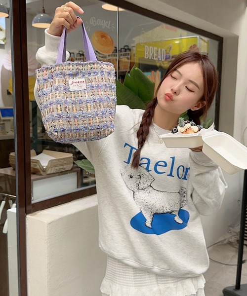 IRADOWL（アイラドール）の「ツイード柄ミニハンドバッグ（ハンドバッグ・レディース・パープル/オレンジ/グリーン・FREE）」の13枚目の写真