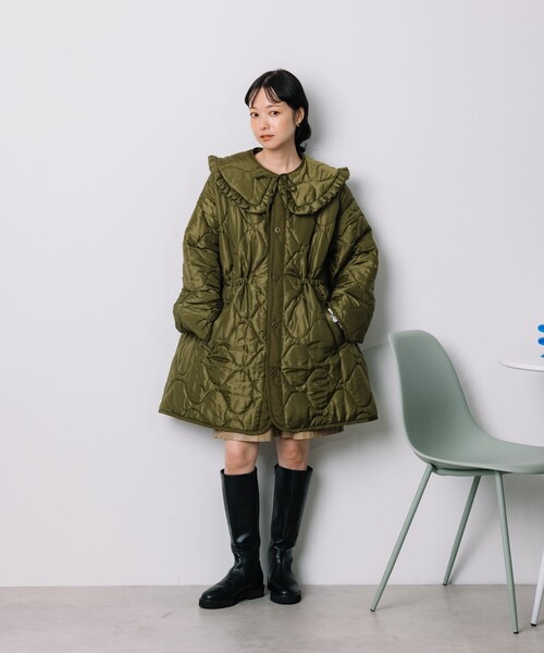 FREAK'S STORE（フリークスストア）の「フリル丸襟付き ギャザーキルトコート（その他アウター・レディース・オフホワイト/ブラック/オリーブ・ﾌﾘ-）」の11枚目の写真