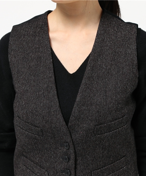 Denim & Supply Ralph Lauren（デニムアンドサプライラルフローレン）の「ウールブレンド ツイル ベスト（その他アウター・レディース・ブラック・SMALL/LARGE/MEDIUM/X-SMALL/XX-SMALL）」の5枚目の写真
