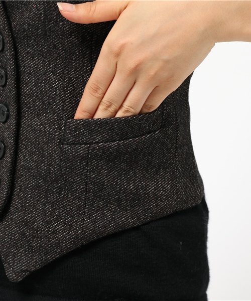 Denim & Supply Ralph Lauren（デニムアンドサプライラルフローレン）の「ウールブレンド ツイル ベスト（その他アウター・レディース・ブラック・SMALL/LARGE/MEDIUM/X-SMALL/XX-SMALL）」の11枚目の写真