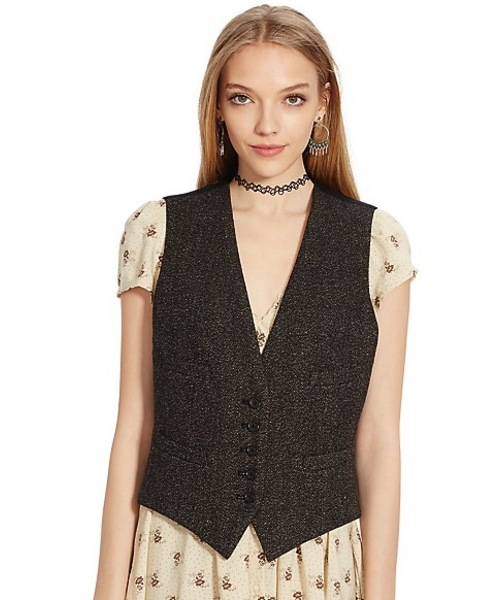 Denim & Supply Ralph Lauren（デニムアンドサプライラルフローレン）の「ウールブレンド ツイル ベスト（その他アウター・レディース・ブラック・SMALL/LARGE/MEDIUM/X-SMALL/XX-SMALL）」の8枚目の写真