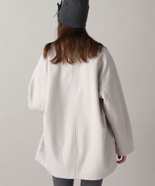 FOREVER 21（フォーエバー トゥエンティーワン）の「【2024FW】ウーリーテックジャケットコート（ピーコート・レディース・ブラウン/ナチュラル/ブラック・FREE）」の8枚目の写真