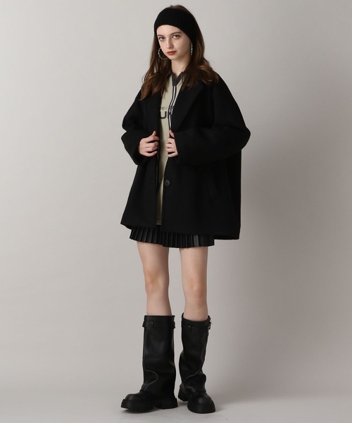 FOREVER 21（フォーエバー トゥエンティーワン）の「【2024FW】ウーリーテックジャケットコート（ピーコート・レディース・ブラウン/ナチュラル/ブラック・FREE）」の9枚目の写真