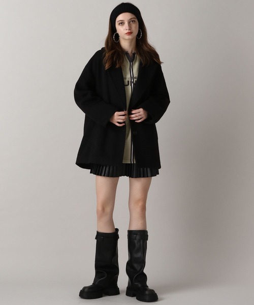 FOREVER 21（フォーエバー トゥエンティーワン）の「【2024FW】ウーリーテックジャケットコート（ピーコート・レディース・ブラウン/ナチュラル/ブラック・FREE）」の10枚目の写真