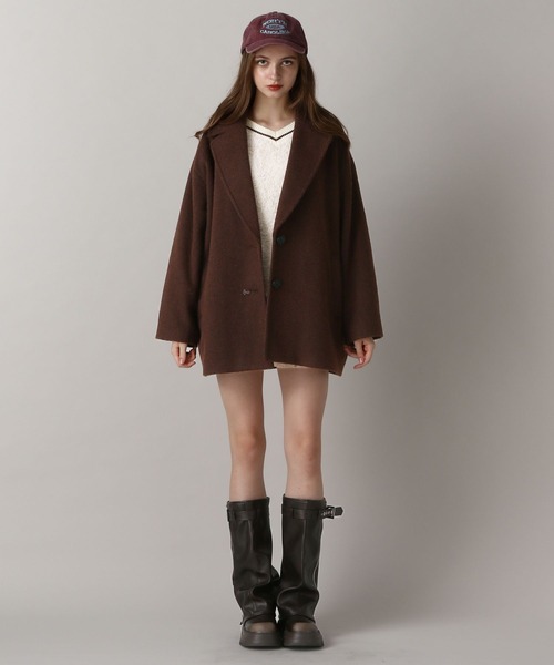 FOREVER 21（フォーエバー トゥエンティーワン）の「【2024FW】ウーリーテックジャケットコート（ピーコート・レディース・ブラウン/ナチュラル/ブラック・FREE）」の14枚目の写真