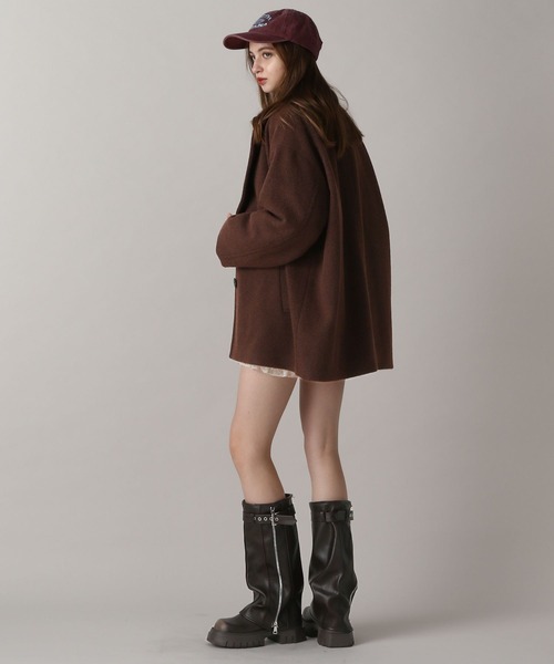 FOREVER 21（フォーエバー トゥエンティーワン）の「【2024FW】ウーリーテックジャケットコート（ピーコート・レディース・ブラウン/ナチュラル/ブラック・FREE）」の16枚目の写真